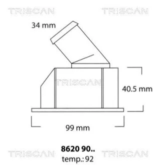 DAEWOO термостат Leganza, Nubira 2.0 16V 97- TRISCAN 8620 9092