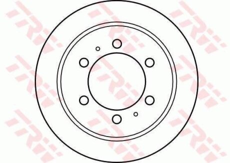 Диск гальмівний задн лів/прав DAEWOO KORANDO, MUSSO, REXTON SSANGYONG KORANDO, MUSSO, MUSSO SPORTS, REXTON / REXTON II 2.0-3.2 10.95- TRW DF4133