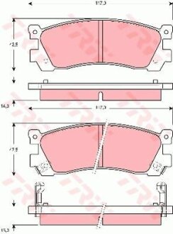 Комплект гальмівних колодок задн, MAZDA 929 III, 929 IV, 929 V, XEDOS 9 2.0-3.0 06.87- TRW GDB3264