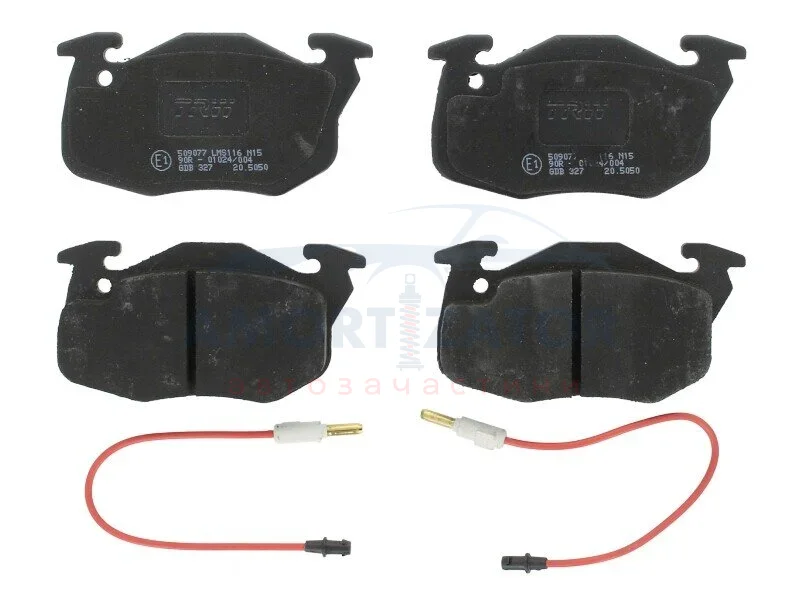 Комплект гальмівних колодок передн, MERCEDES VITO (W639) CITROEN AX, SAXO PEUGEOT 106 I, 106 I/HATCHBACK, 106 II, 106 II/HATCHBACK, 205 I, 205 II, 205/HATCHBACK, 305 I 1.0-Electric 05.77-08.14 TRW GDB327 (фото 1)