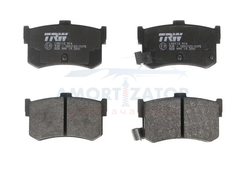 Комплект гальмівних колодок задн, ACURA LEGEND HONDA LEGEND I HYUNDAI SONATA III ROVER 800 1.8-3.0 01.86-06.98 TRW GDB994 (фото 1)