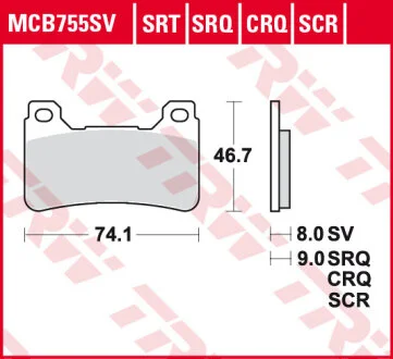 Гальмівна колодка (диск) TRW MCB755SV