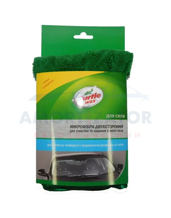 Мікрофібра двостороння для очистки та надання блиску скла TURTLE WAX X5344 (фото 1)