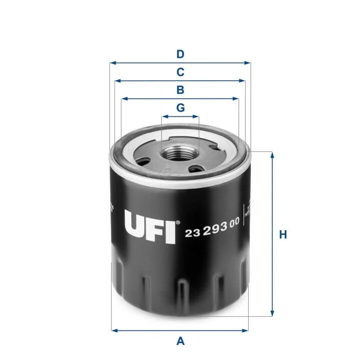 Фільтр масляний Citroen/Fiat/Peugeot/Renault 1.9D/2.0HDI/2.5D/2.0 16V UFI 23.293.00 (фото 1)