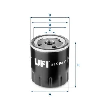 Фільтр масляний Citroen/Fiat/Peugeot/Renault 1.9D/2.0HDI/2.5D/2.0 16V UFI 23.293.00