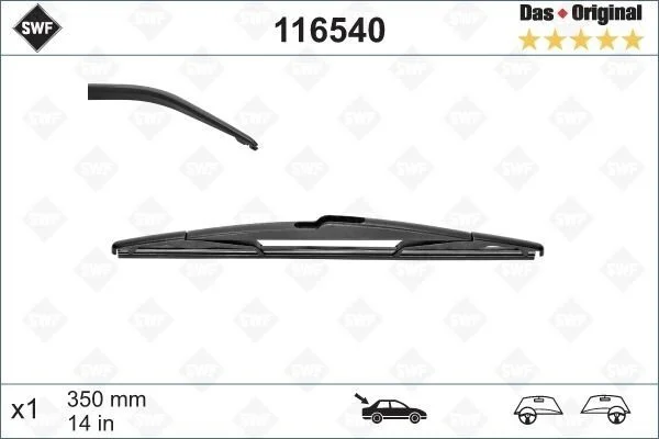 Задня щітка склоочисника Valeo SWF Rear 35мм VALEO 116540 (фото 1)