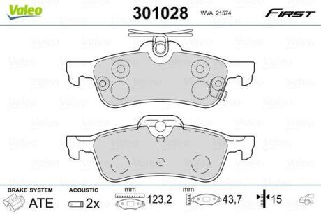 Гальмівні колодки, дискові VALEO 301028