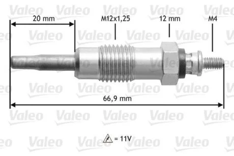 FIAT свічка розжарювання Duraterm FORD OPEL PEUGEOT RENAULT VALEO 345111
