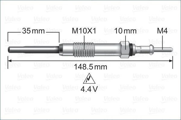 CITROEN свічка розжарювання Jumper HDI,Peugeot 11-,Ford Transit 2.2TDCi VALEO 345225 (фото 1)