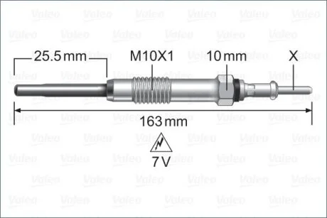 RENAULT Свічка розжарювання 7V Laguna,Master III,Trafic II,Opel Movano,Nissan 2.0/3.0dCi 07- VALEO 345252