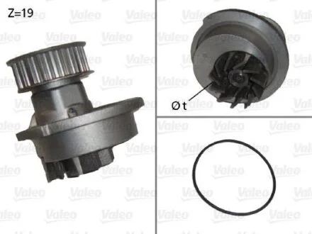 DAEWOO помпа води Lanos 1.3,1.5 SOHC VALEO 506647
