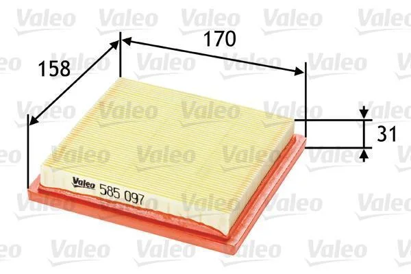 Повітряний фільтр VALEO 585097 (фото 1)