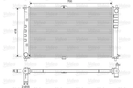 KIA Радіатор сист. охолодження Carnival 2.9TD/CRDI 99- VALEO 701602