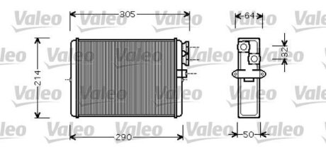 Радіатор обігрівача VOLVO S60/XC70/V70/S80 VALEO 812328