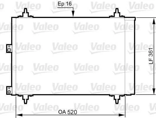 Конденсатор кондиціонера CITROEN BERLINGO, XSARA PICASSO PEUGEOT PARTNER 1.6D 05.04- VALEO 814080 (фото 1)