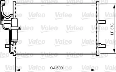 Конденсатор кондиціонера (з осушувачем) MAZDA 3, 5 1.3-2.3 10.03-05.10 VALEO 814265