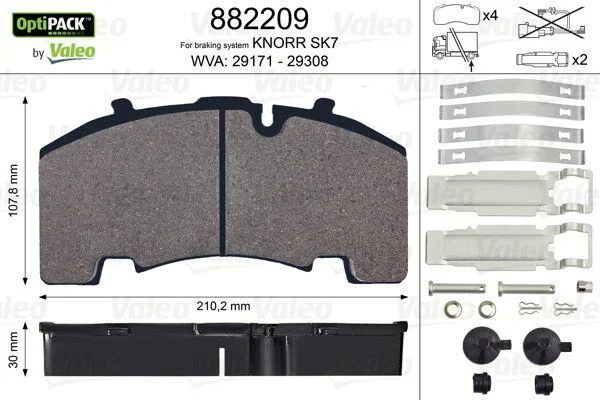 Гальмівна колодка (диск) VALEO 882209 (фото 1)