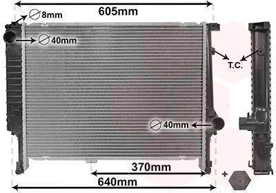 Радіатор охолодження двигуна BMW 3 E36 325 TDS AT 93+ VAN WEZEL 06002167