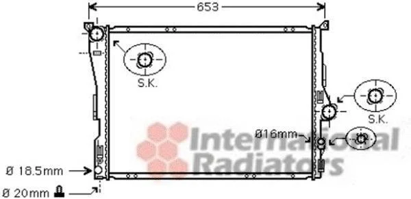 Радіатор охолодження BMW X3 25i/30i AT 06-09 (вир-во Van Wezel) VAN WEZEL 06002343 (фото 1)