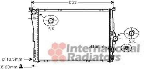 Радіатор охолодження BMW X3 25i/30i AT 06-09 (вир-во Van Wezel) VAN WEZEL 06002343