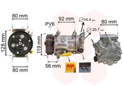 Компресор кондиціонера VAN WEZEL 0900K255