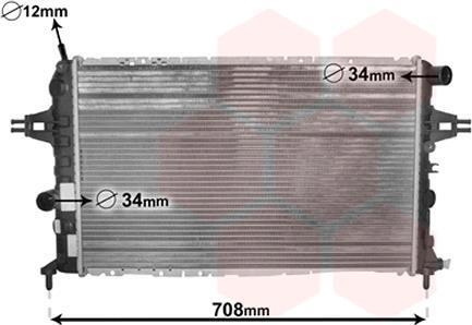 Радіатор охолодження двигуна ASTRAG 1.7 TD / 2.0 DTi MT VAN WEZEL 37002252