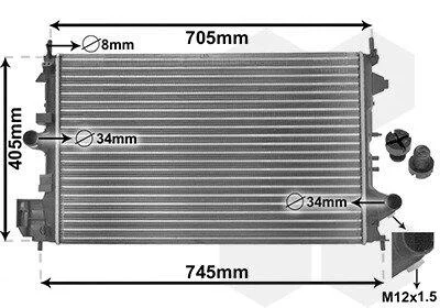 Радіатор, система охолодження двигуна VAN WEZEL 37002462 (фото 1)