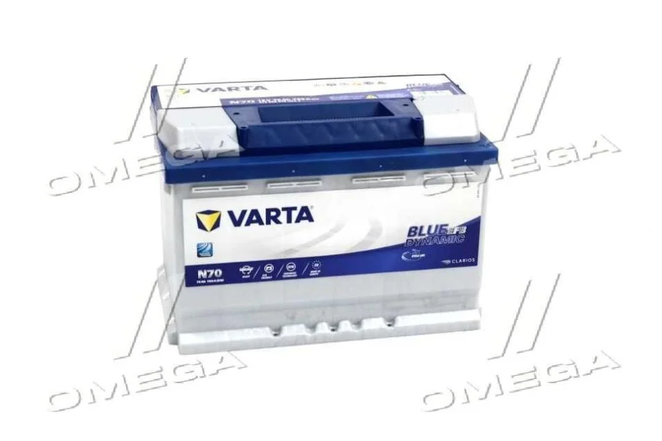 Акумулятор 70Ah-12v Dynamic EFB (N70) (278х175х190),R,EN760 VARTA 570500076 (фото 1)