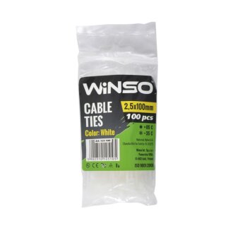 Хомути пластикові білі 2,5x100 (100шт.) WINSO 125100