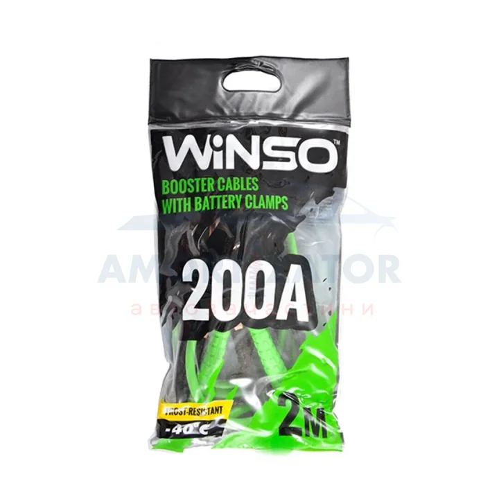 Провода-прикурювачі 200А, 2м, поліетиленовий пакет WINSO 138200 (фото 1)
