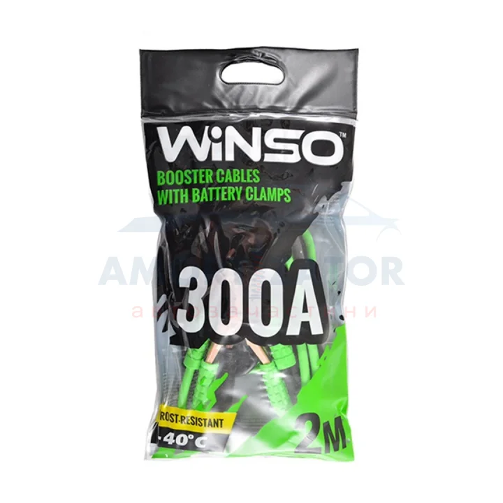 Провода-прикурювачі 300А, 2м, поліетиленовий пакет WINSO 138300 (фото 1)