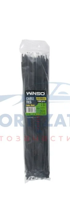 Хомути пластикові чорні 4,8x380 (100шт.) WINSO 248380 (фото 1)