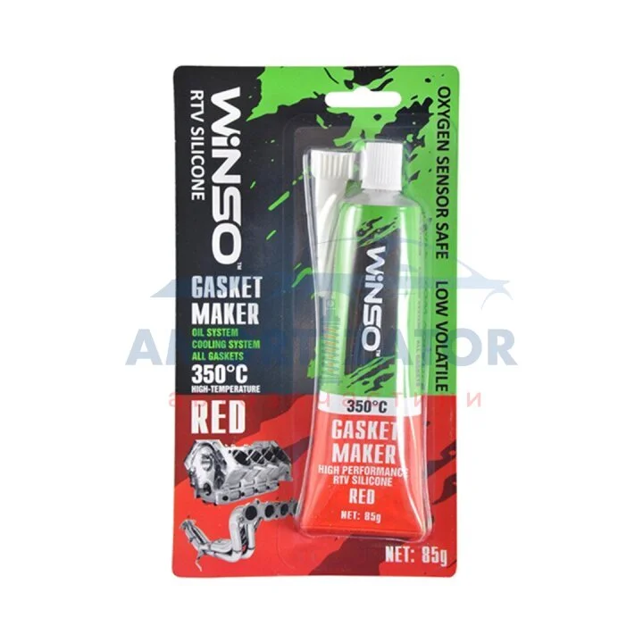 GASKET MAKER RED 85g +350⁰С Силіконовий герметик прокладок професійний червоний WINSO 310200 (фото 1)