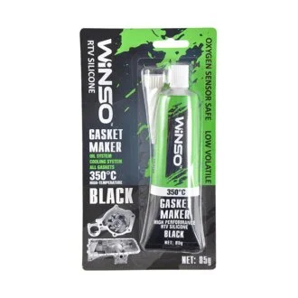GASKET MAKER BLACK 85g +350⁰С Cиліконовий герметик прокладок професійний чорний WINSO 310300