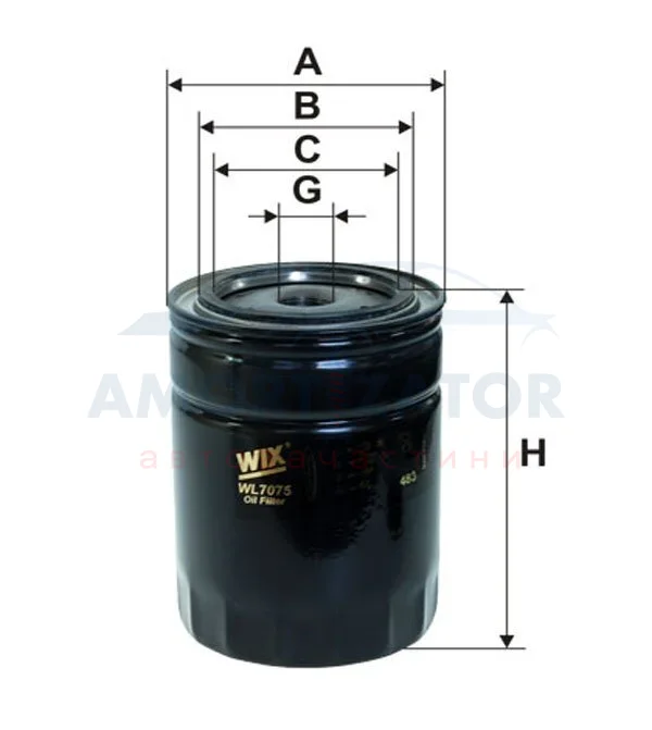 Фільтр оливи WIX FILTERS WL7075 (фото 1)