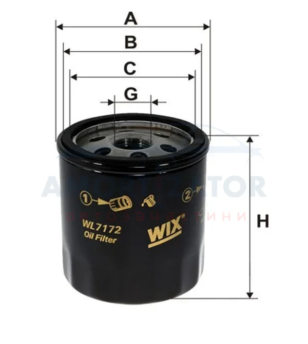 Фільтр оливи WIX FILTERS WL7172 (фото 1)