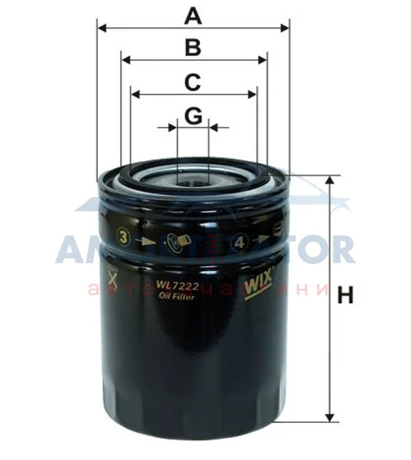 Фільтр оливи WIX FILTERS WL7222 (фото 1)