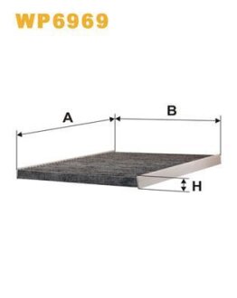 Фільтр салону із елементами активованого вугілля ALFA ROMEO 166 LANCIA KAPPA MASERATI 3200 GT, 4200 GT /, 4200 GT SPYDER, GRANSPORT 2.0-4.2 08.94- WIX FILTERS WP6969