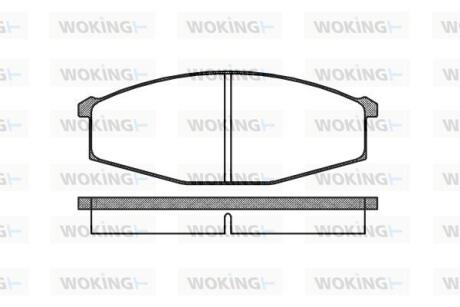 Комплект гальмівних накладок, дискове гальмо WOKING P0293.00