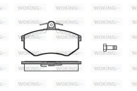 Комплект гальмівних накладок, дискове гальмо WOKING P0343.00