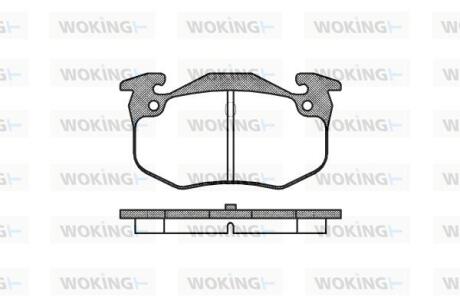 Комплект гальмівних накладок, дискове гальмо WOKING P0443.60