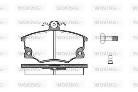 Комплект гальмівних накладок, дискове гальмо WOKING P046314