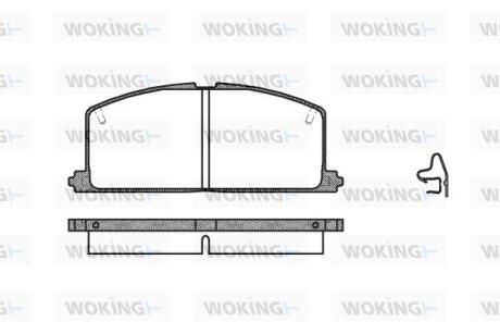 Комплект гальмівних накладок, дискове гальмо WOKING P0673.04