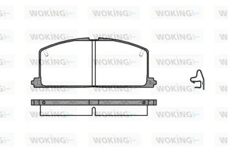 Комплект гальмівних накладок, дискове гальмо WOKING P0673.04