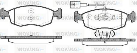 Комплект гальмівних накладок, дискове гальмо WOKING P0723.52