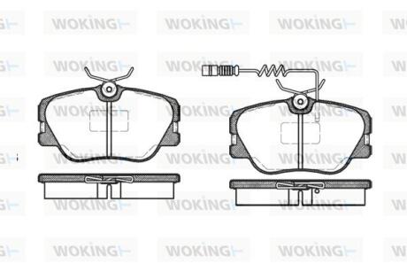 Комплект гальмівних накладок, дискове гальмо WOKING P0893.02