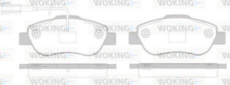 Комплект гальмівних накладок, дискове гальмо WOKING P10003.02