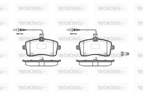 Комплект гальмівних накладок, дискове гальмо WOKING P1002304