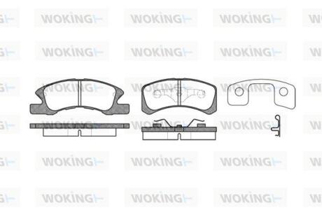 Комплект гальмівних накладок, дискове гальмо WOKING P10113.02