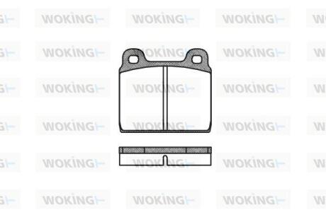 Комплект гальмівних накладок, дискове гальмо WOKING P1023.00